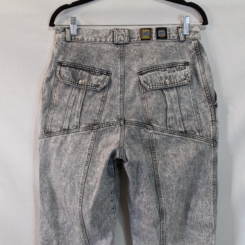 Vintage Lee Acid Wash 80s Pleated Denim Jeans